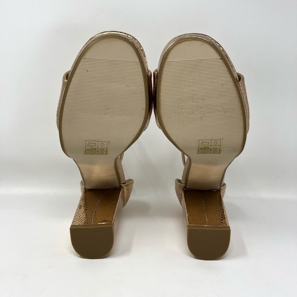 Boohoo Rose Gold Metallic Snake Platform Heels - Picture 11 of 11